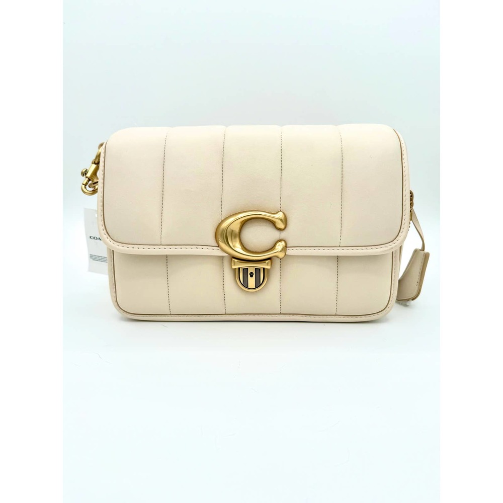 🔥Sold 🔥 Brand New! Coach Studio Shoulder Bag With Quilting in Chalk - Picture 1 of 8